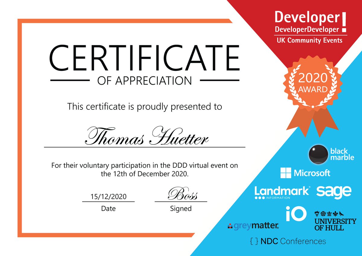 DerFredo's tweet photo. In 2020 I presented at @DDDNorth in Hull and @developerday online. Today they topped my pleasure by sending this - thank you, boss and the team! #DDD2020 https://t.co/tKoDUqQraq