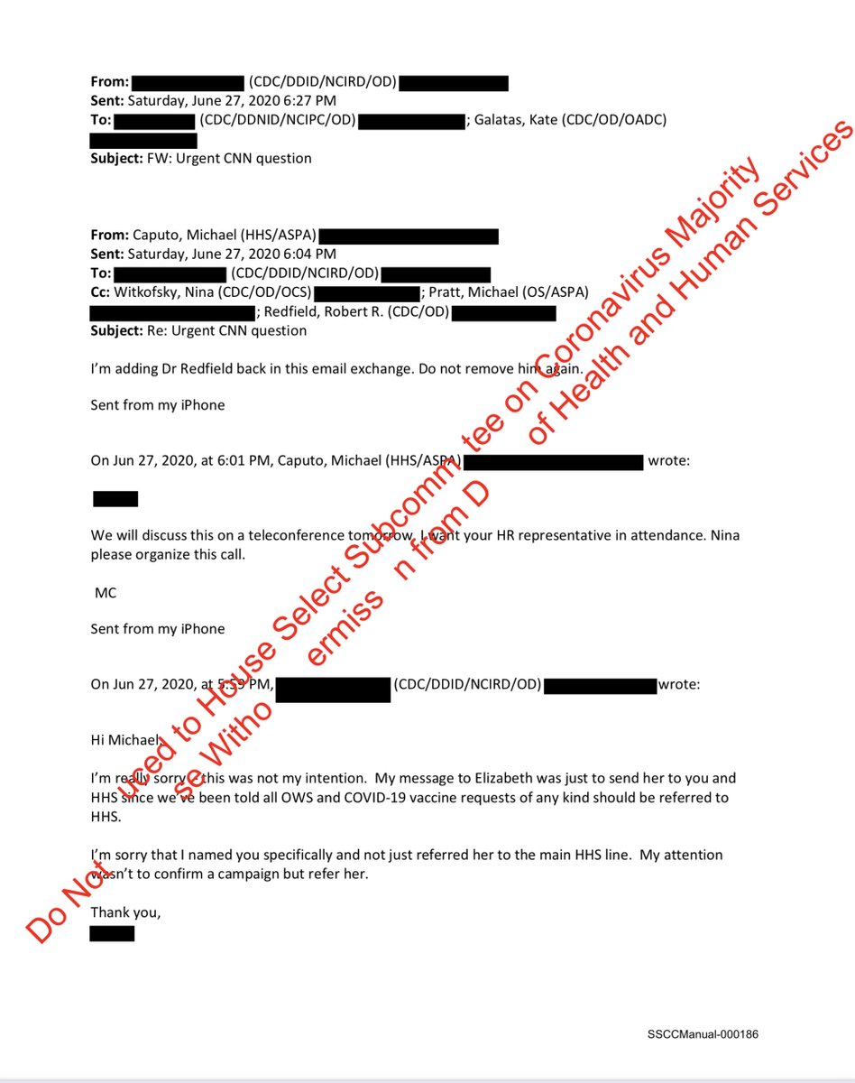 HOLY SHITTLESTIX “In what world did you think it was your job to announce an Administration public service announcement campaign to CNN?Dr Redfield, is like us all to get on a call ASAP Monday to discuss...” Michael CaputoIn WHAT WORLD is any of this okay? @SecAzar  @CDCDirector