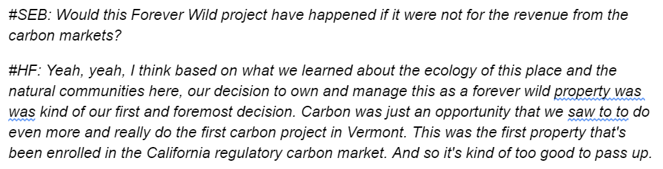 For sure all of the problems with offsets were present: we don't know (esp given climate disruption coming to our forests) if it's permanent... We DEFINITELY don't know how much carbon was additional