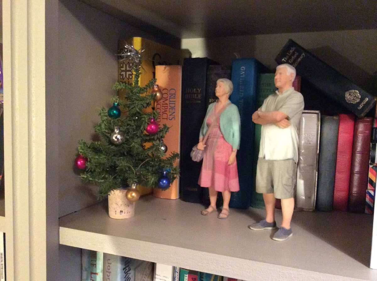 My mum has made a tiny christmas tree for the 3D printed models of her and my dad. Normal.