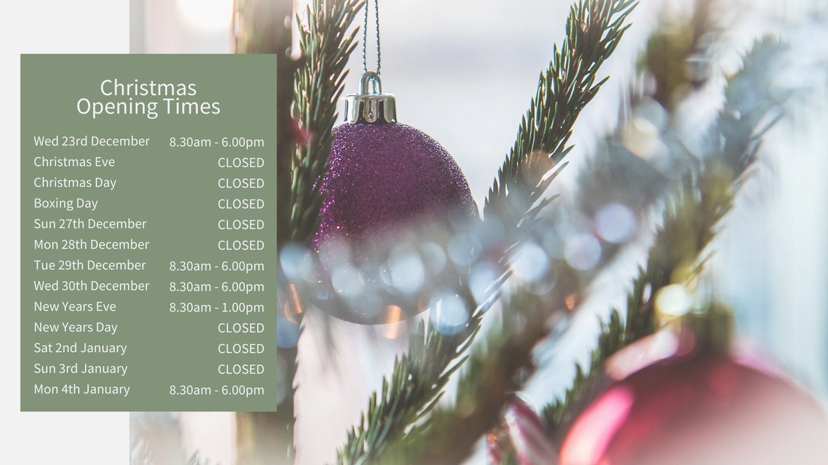 These are our opening hours over Christmas and New Year. You can call us on 01328 854325 or email us at info@creativechiro.co.uk