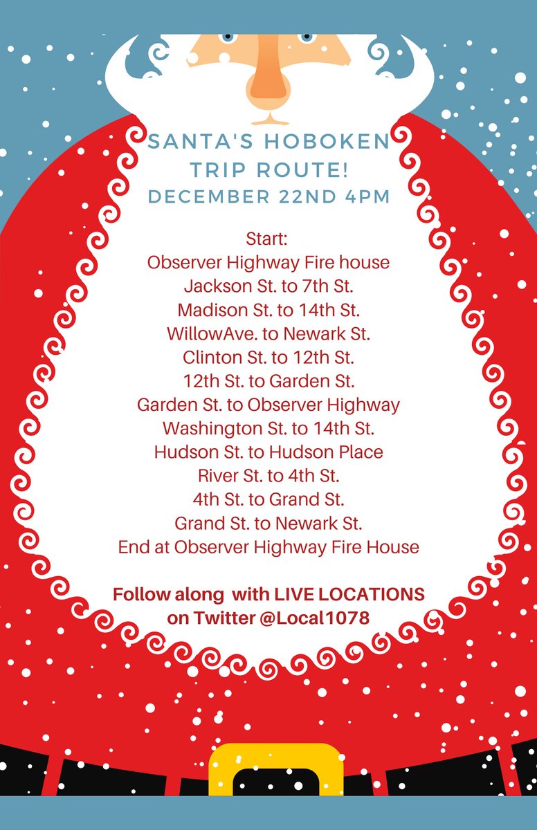 Santa made sure to give us his route for tomorrow! Keep an eye out tomorrow for his LIVE TRACKING LINK HERE!