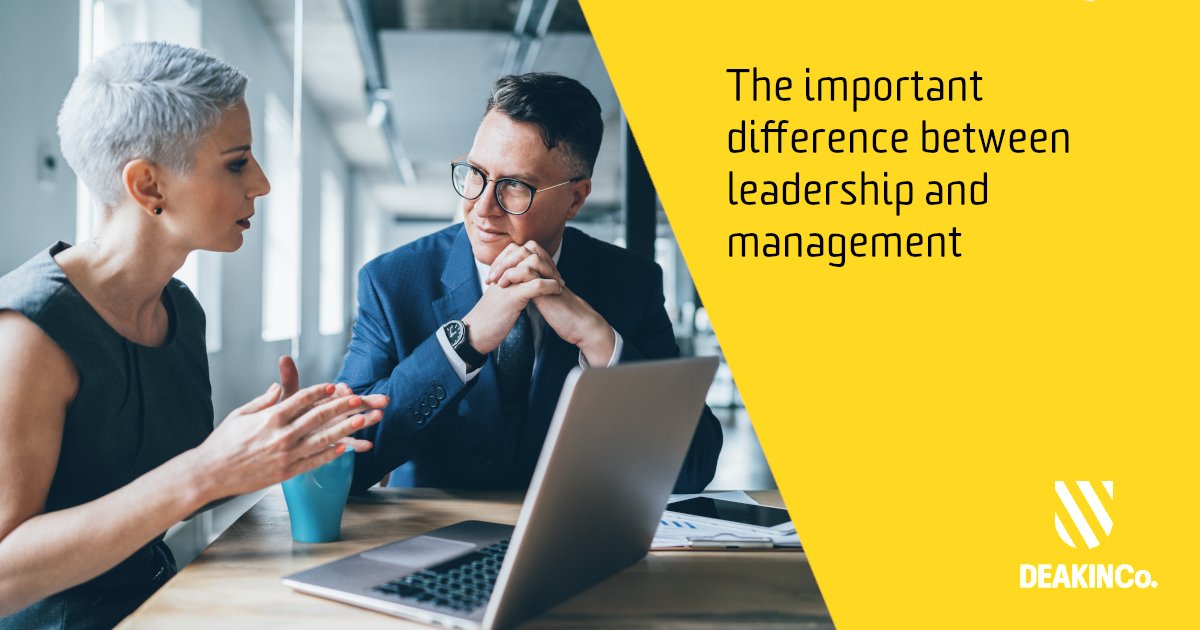 DeakinCo's tweet photo. In any organisation there are leaders and there are managers. But how often are these the same person?

Here we explore what makes leadership distinct from management, and why understanding the difference is important for achieving your career goals: https://t.co/jCw0eHFMim https://t.co/F0zHgLECfv