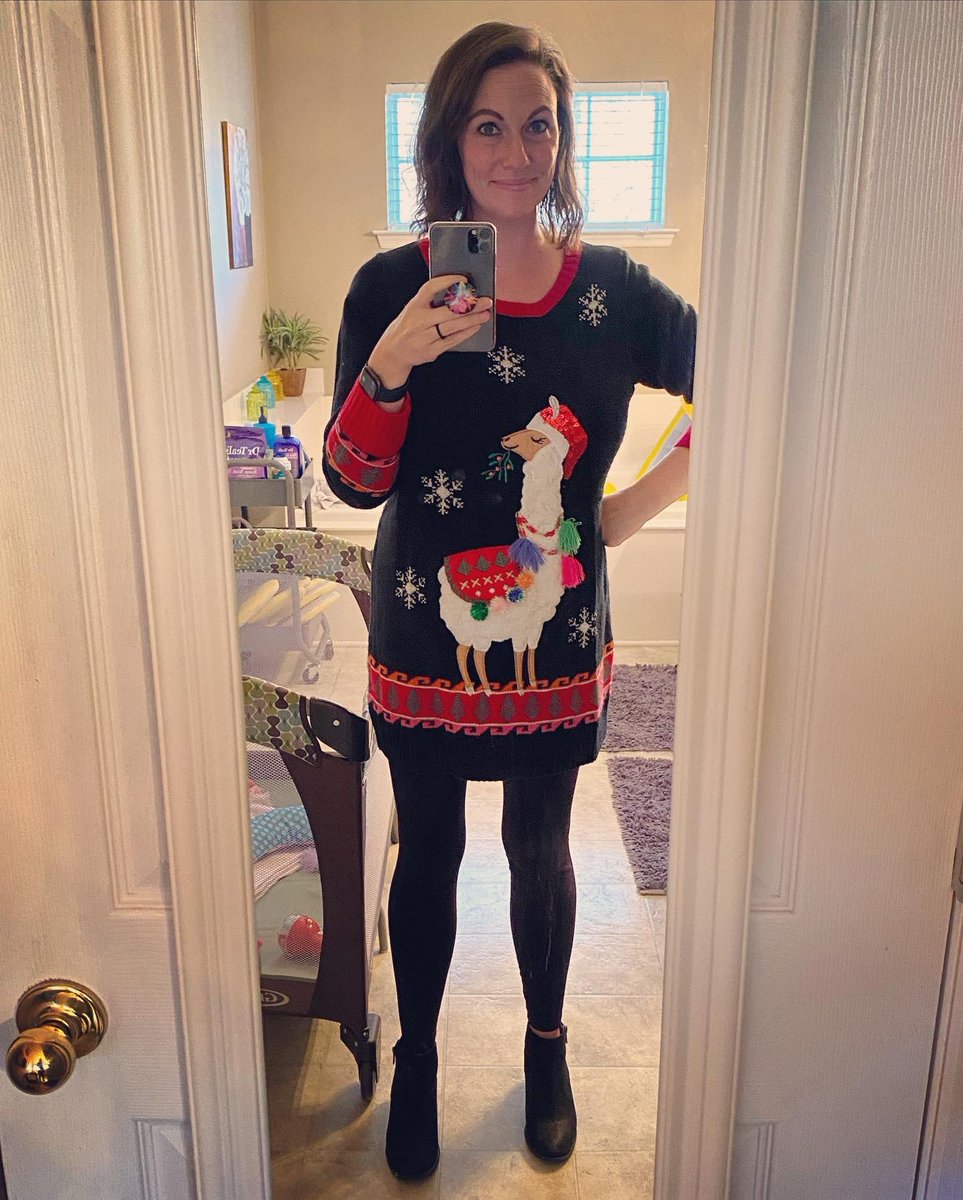 TheRebeccaParks's tweet photo. Visit with Santa excitement and I’m wearing what may be Bryn’s favorite sweater. 🎅🏼❤️🦙 #brodiecharles #brynlawson https://t.co/MRWHMq0kdy