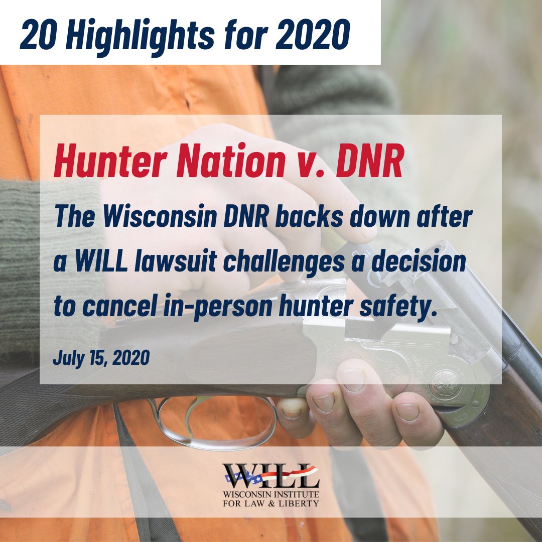 WILawLiberty's tweet photo. #WILL2020: “We are pleased DNR reversed course and quickly backtracked from their unlawful and unconstitutional policy. Wisconsinites can once again access in-person hunter education.”
--> https://t.co/kFjxA41a78 https://t.co/kzTEZbZFHE