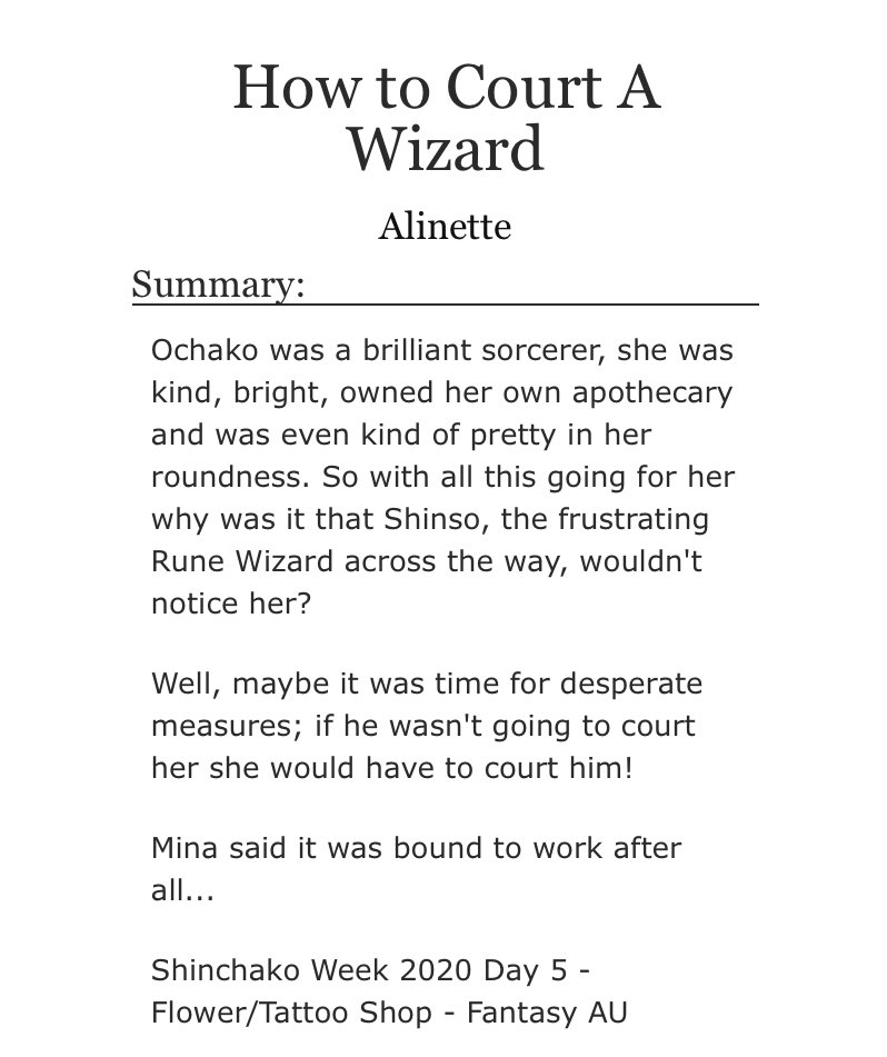 alinetterose's tweet photo. Late #shinchako Week Day 5 - Tattoo/Flower shop - Fantasy AU
Ochako the sorceress has been pining over the rune wizard across the way and she decides itβs time to court him. With Minas advice π¬π
(Silly idiots in love)
https://t.co/sutFV6BEAE
@shinchakoweek #ShinchakoWeek https://t.co/DBJGMMvM9B