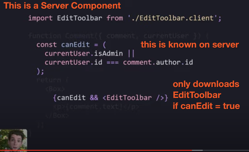 40:15 What about GraphQL?FB uses Relay, but Server Components offer an alternative for those who don't use GraphQL. *this is great*41:04  Server Components let you only load the code that is necessarydone via webpack plugins. Collab ongoing with Next.js and  @Parceljs