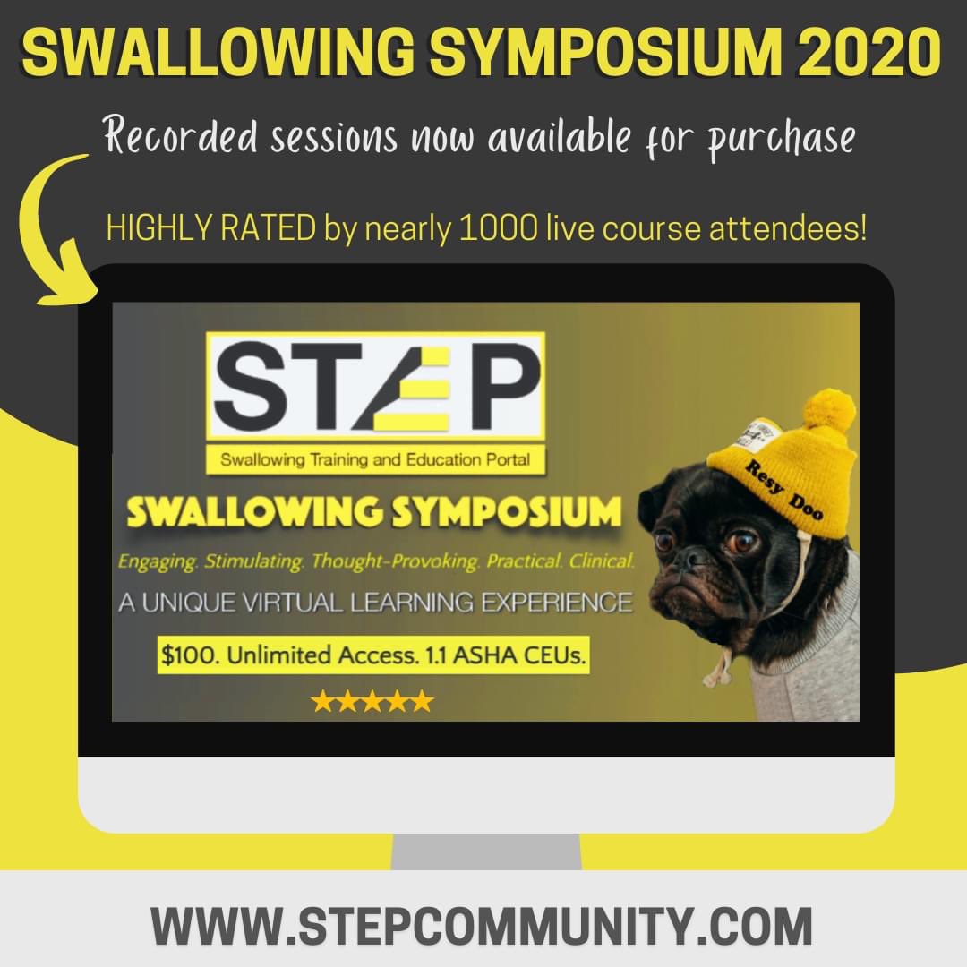 All those who missed our live Swallowing Symposium can now access the recordings here: stepcommunity.com/courses/sympos…

Thanks again to our speakers, sponsors &amp; #slp2b #medslp #slpeeps for making this such an engaging and fun conference. Happy holidays to all! #stepsymposium2020