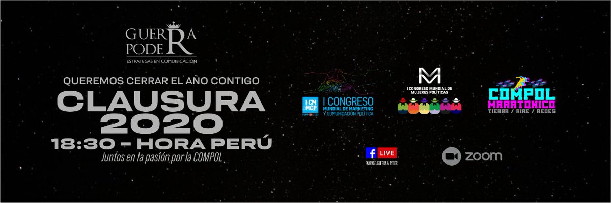 GuerrayPoder's tweet photo. CLAUSURA AÑO GUERRA & PODER
Los invitamos a acompañarnos durante la clausura, estamos felices de haber podido culminar este año con mucha dosis de ComPol
#MaratonicoCompol #ICMMP #ICMMCP #GuerrayPoder #Cruvaz https://t.co/hEM6C3CdVn