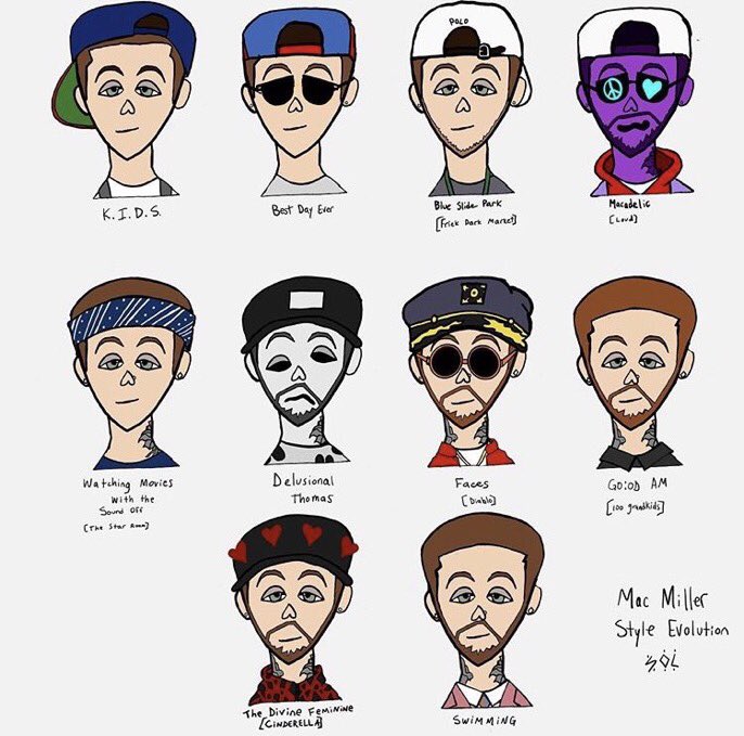 100GranKids's tweet photo. The evolution of Mac Miller https://t.co/UMaA67mbNC