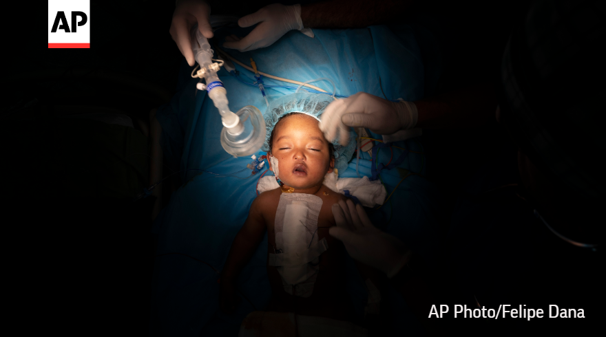 Yazan, 1, made a perilous trek from his desert hometown to the Tajoura National Heart Center in Tripoli, Libya. He is one of 1,000 children treated by Dr. William Novick's group since it came to Libya after the 2011 uprising.

#APPhotos2020