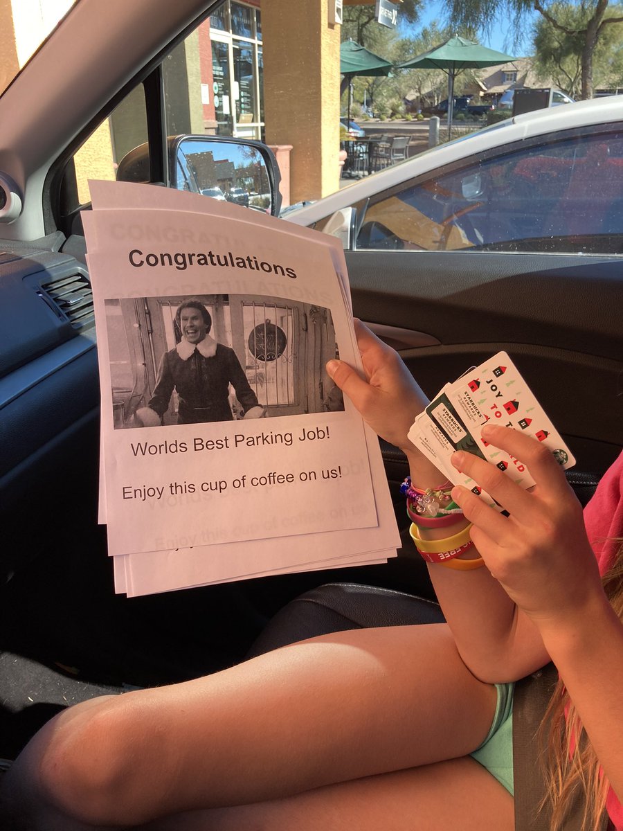 Leave notes on windshields with a free cup of coffee. 🎄