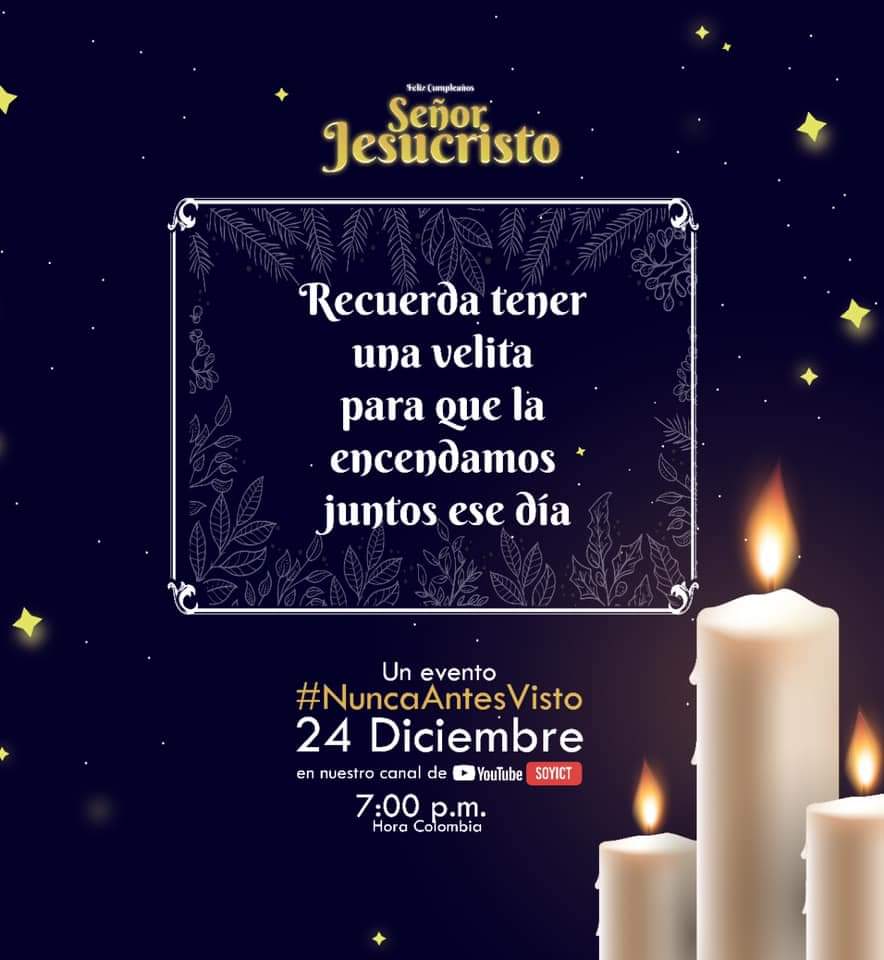 megaaguila's tweet photo. Este #24DeDiciembre🎄 encendamos una luz🕯de esperanza en nuestros hogares🏠. Prepara una velita para encender en familia 👨👩👧👦 en el Cumpleaños del Señor Jesucristo y disfrutemos algo #NuncaAntesVisto
#EnCasaConDios #SoyICT #CSJ2020 #AñoDeElLabdrador #Cumpleañosdelseñorjesucristo https://t.co/lG4F9eHtoh