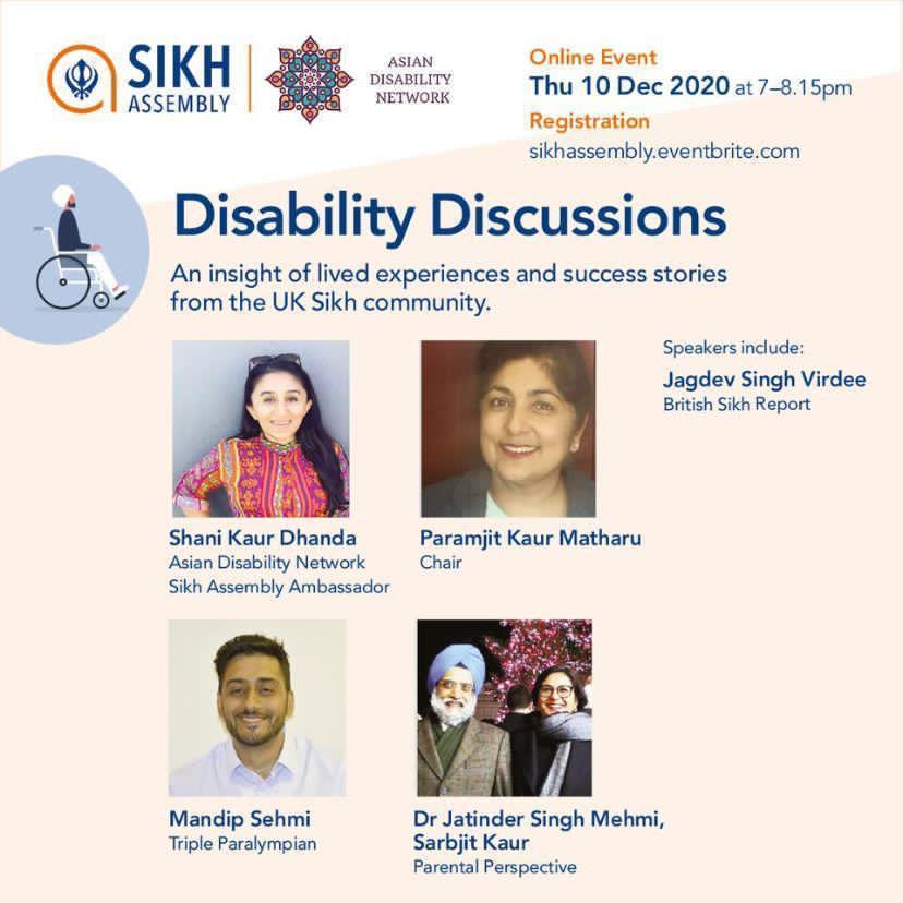 sikhassembly's tweet photo. Heres another chance to revisit @sikhassembly #DisabilityDiscussions with @MandipSehmi, @SrbjtKr & Dr Jatinder Singh Mehmi of @sikhelders & our ambassador @ShaniDhanda of @AsianDisability
#DisabilityAwareness #Intersectionality #Inclusion #SmashStigma
https://t.co/Kli6JhsaKR https://t.co/QkyXcrVK25