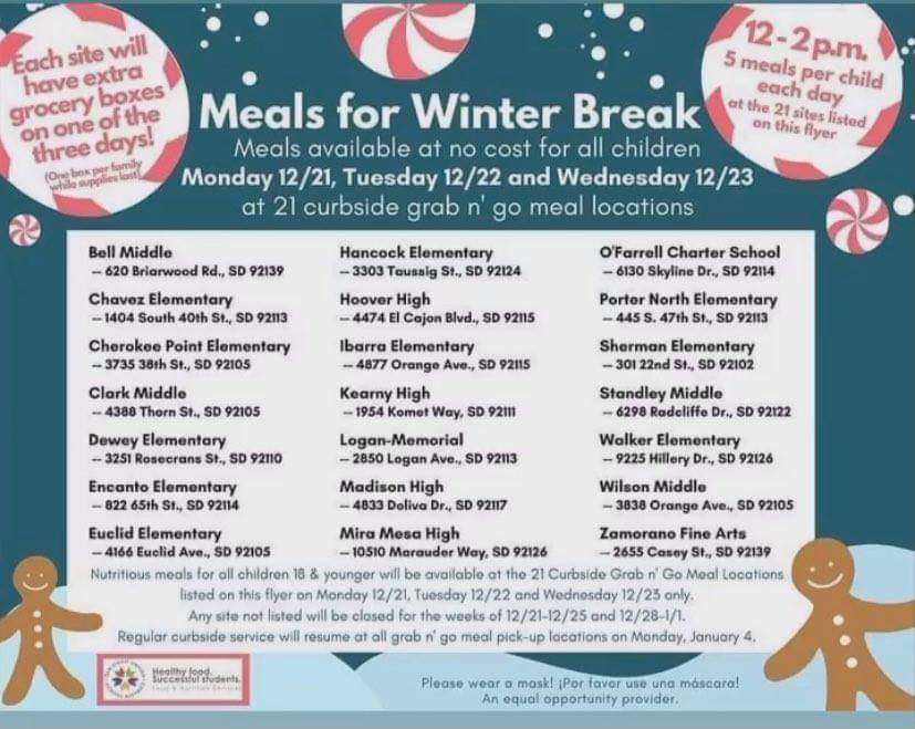 Kimballdlpta's tweet photo. 📢Meals for winter break❄
📢Comida para las vacaciones de invierno❄
#kimballdlpta #CaliforniaPTA #StatePTA #NSDnow #NSDpta https://t.co/egzJYPamZQ
