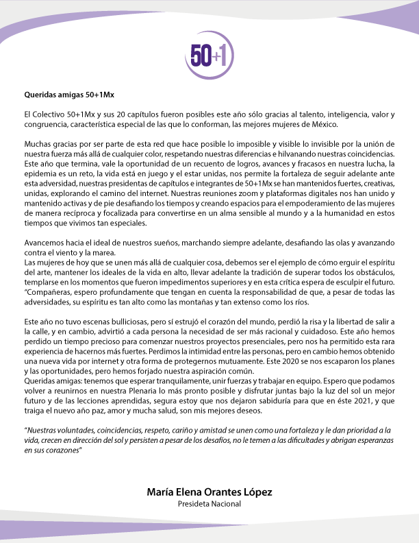 50mas1Mx's tweet photo. El Colectivo #50Más1Mx y sus 20 capítulos fueron posibles este año sólo gracias al talento, inteligencia, valor y congruencia, característica especial de las que lo conforman, las mejores mujeres de #México. https://t.co/BM9H8EzXuv