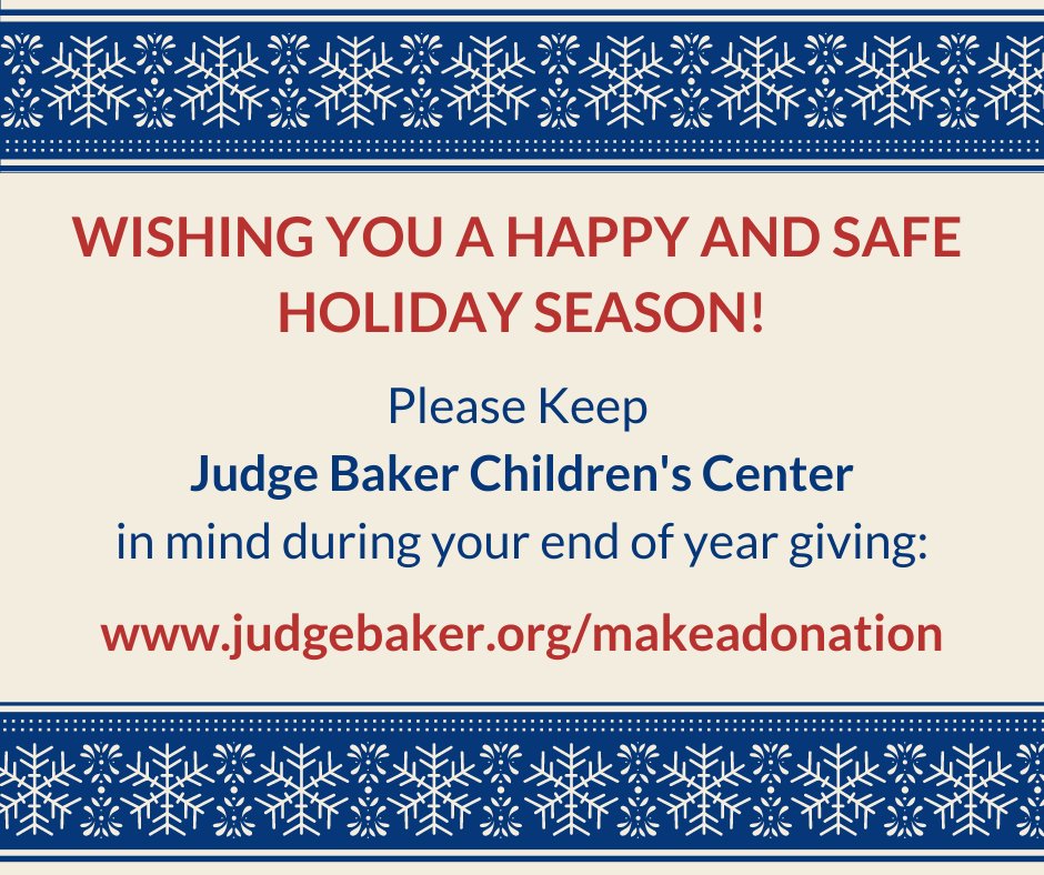 BakerCntr's tweet photo. Happy Holidays to our entire community! We hope you'll consider Judge Baker for your end of year giving: https://t.co/kVusRhBDWV https://t.co/I6fyQqTv4a