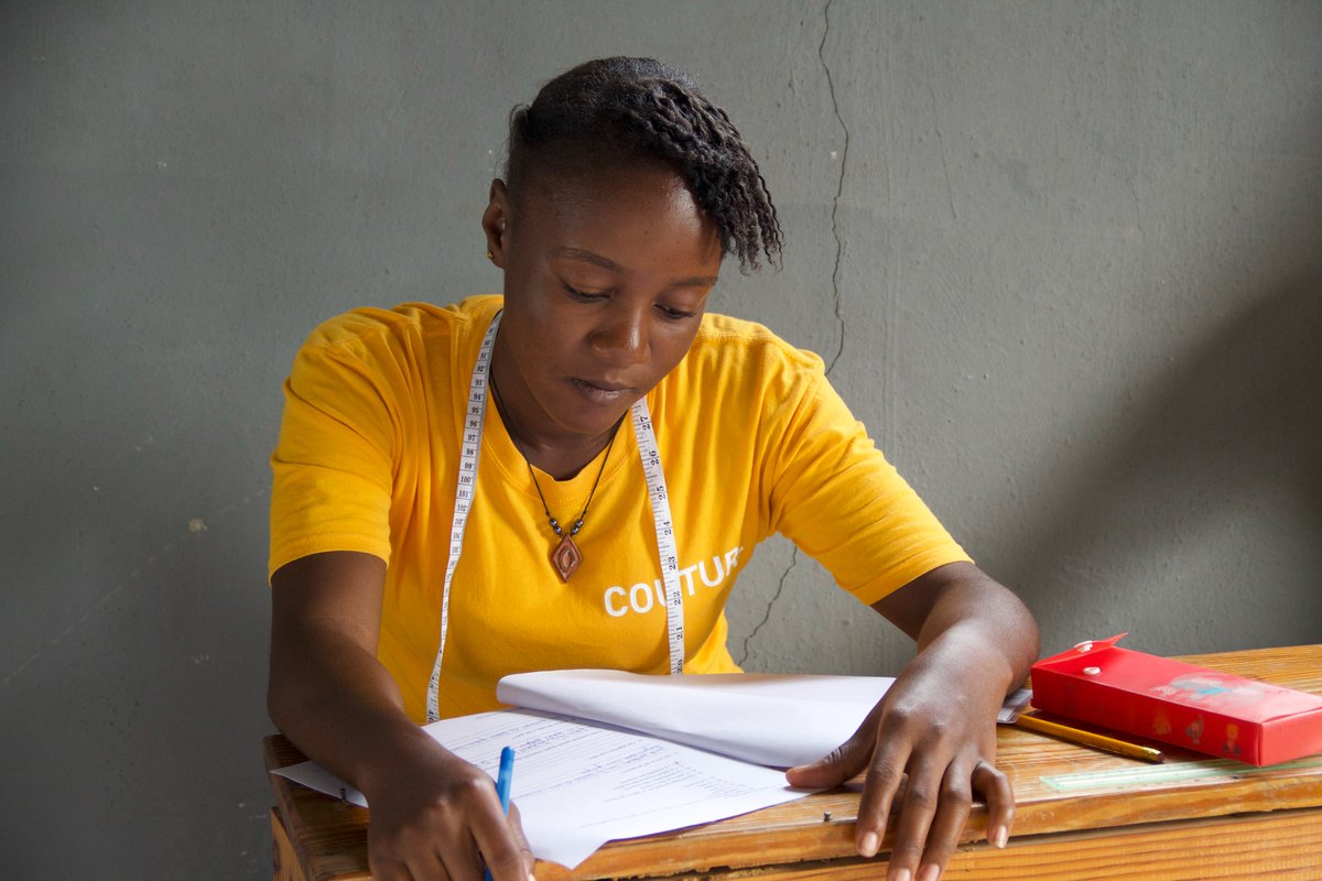 OrphanProject's tweet photo. #GOHaiti's Transition Academy students are putting their knowledge to the test before graduation! ✍��� Thanks to you, these young adults learned the #skills they need to #thrive in the real world. https://t.co/K3Jki1KJv1