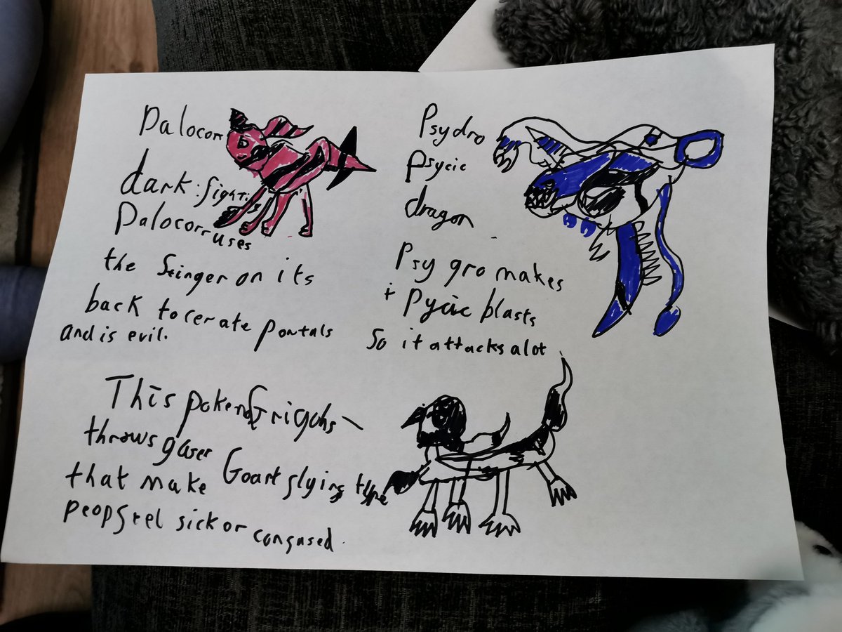 steven_atkinson's tweet photo. @Truegreen7 my daughter loves watching your videos where you make your own pokemon. Now she makes her own https://t.co/kZPHb0Itv2