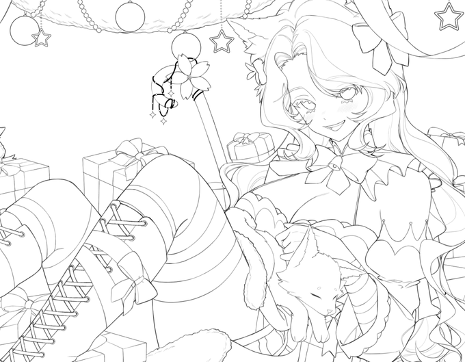 I finished the lineart ? (cropped version) 