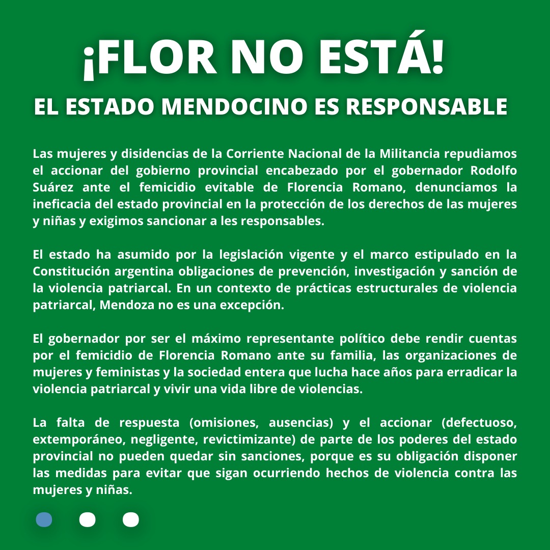 LaCorrienteAlt1's tweet photo. ¡FLOR NO ESTÁ!
#JusticiaParaFlorenciaRomano https://t.co/RSx2zTXFY8