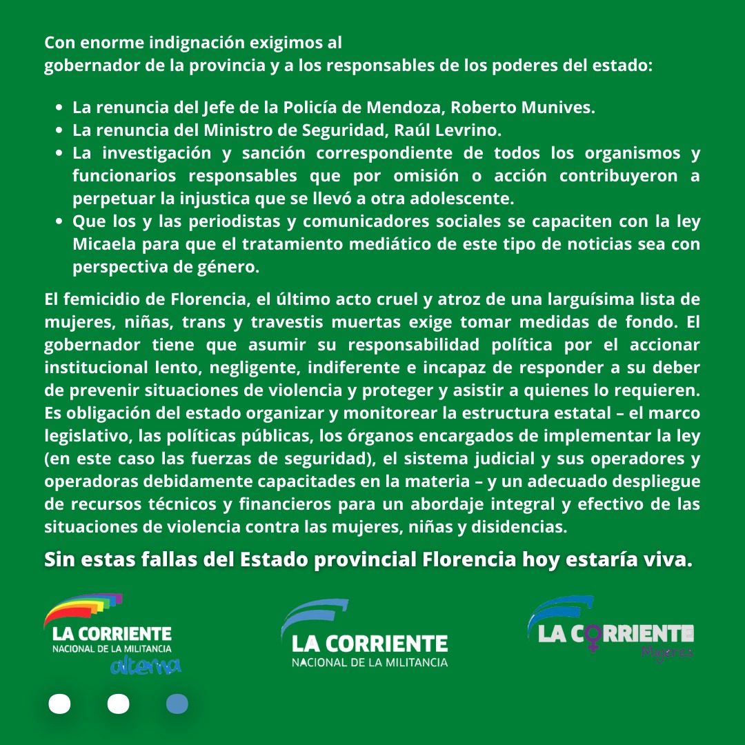 LaCorrienteAlt1's tweet photo. ¡FLOR NO ESTÁ!
#JusticiaParaFlorenciaRomano https://t.co/RSx2zTXFY8