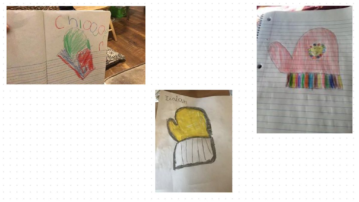 Some Design Thinking activity from the kindergarteners at  after 'The Mitten" winter read aloud. #bookstars