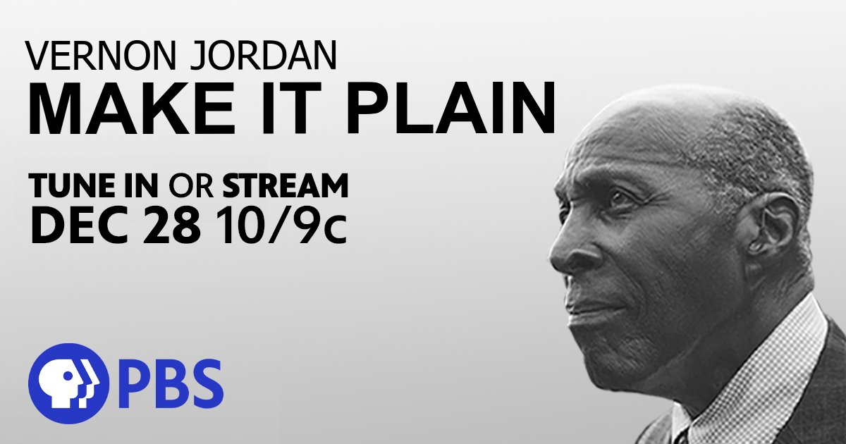 WetaNational's tweet photo. Explore the life of Vernon Jordan, one of the most influential African American thought leaders, in the new documentary “Vernon Jordan: Make It Plain.” Tune in TOMORROW at 10/9c on https://t.co/NJmo7TAbB5. #VernonJordanPBS #CivilRights https://t.co/LW9ZqJIk9n