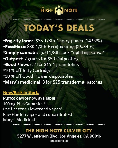 TheHighNoteCA's tweet photo. Last minute gift shopping? Today we have great deals on brands like @coalition_co #HoneydewFarms #GreenDragon @ErvanaCraft @Wyld_Canna @Amigocannabis #FlavEdibles @puffco @plusproductsthc @_rawgarden @marysmedicinals and MORE! 

#discounts #shopping #thehighnote #johnjezzini https://t.co/FfgZAtL800