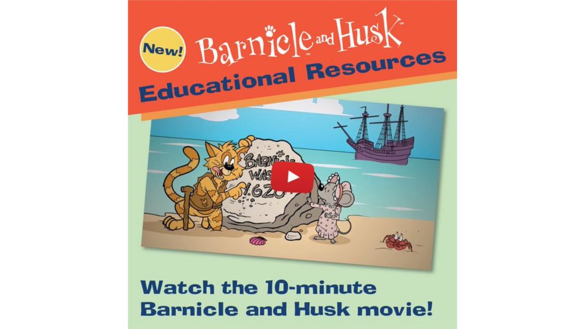 BarnicleAndHusk's tweet photo. Take a break with the kids and watch our 10-minute Barnicle and Husk movie! It's a great way for children to learn about #Americanhistory and #Wampanoag culture. You'll find the movie on the Barnicle and Husk #EducationalResources Page! 
https://t.co/gRegJEH7BP https://t.co/oDgbbTlePm