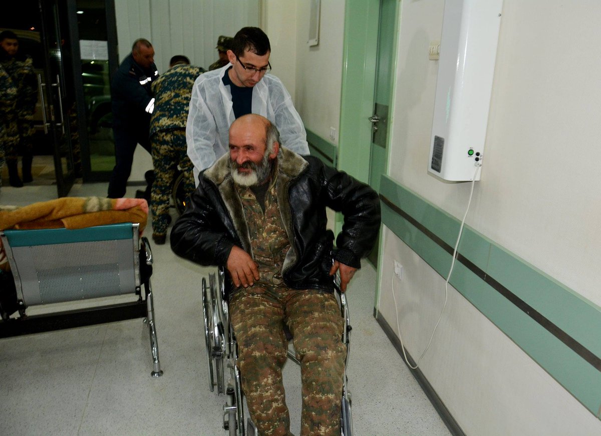 Artak_Beglaryan's tweet photo. Good to hear that today two civilians have been found hidden under #Azerbaijan occupation in their community of Hadrut region of #Artsakh/#Karabakh  after 61-days missing.
Father &amp; son Michael &amp; Gegham Petrosyans are 56 &amp; 85 years old. https://t.co/450FrYHrsR