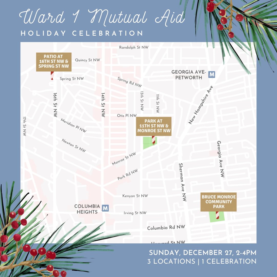 Be merry this holiday season and get to know your neighbors in Ward 1! We'll be out at three different locations serving up socially distant hot cocoa and atole de elote. See ya then, neighbor! ❄️