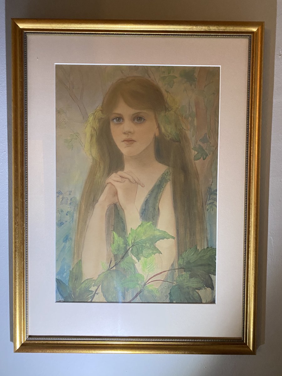 She lived an artistic and creative life. She studied drawing & painting in Paris. She illustrated books. Celtic Wonder tales by Ella Young. This is a portrait she painted of her daughter Iseult. 4/