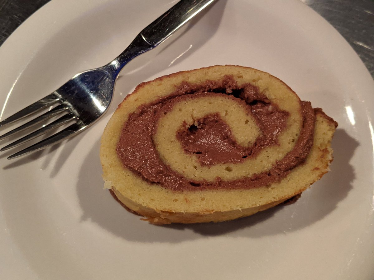 loft305's tweet photo. Oh hey! Now I know what I can do with the roll cake I made by accident Saturday. It was going to be petit fours, but... Yeah, I took a wrong turn out of the oven. I'll never bake with almond paste again. Yeah, yeah it needed more filling. #gfcake #celiacbaking https://t.co/WYGxiszRGp