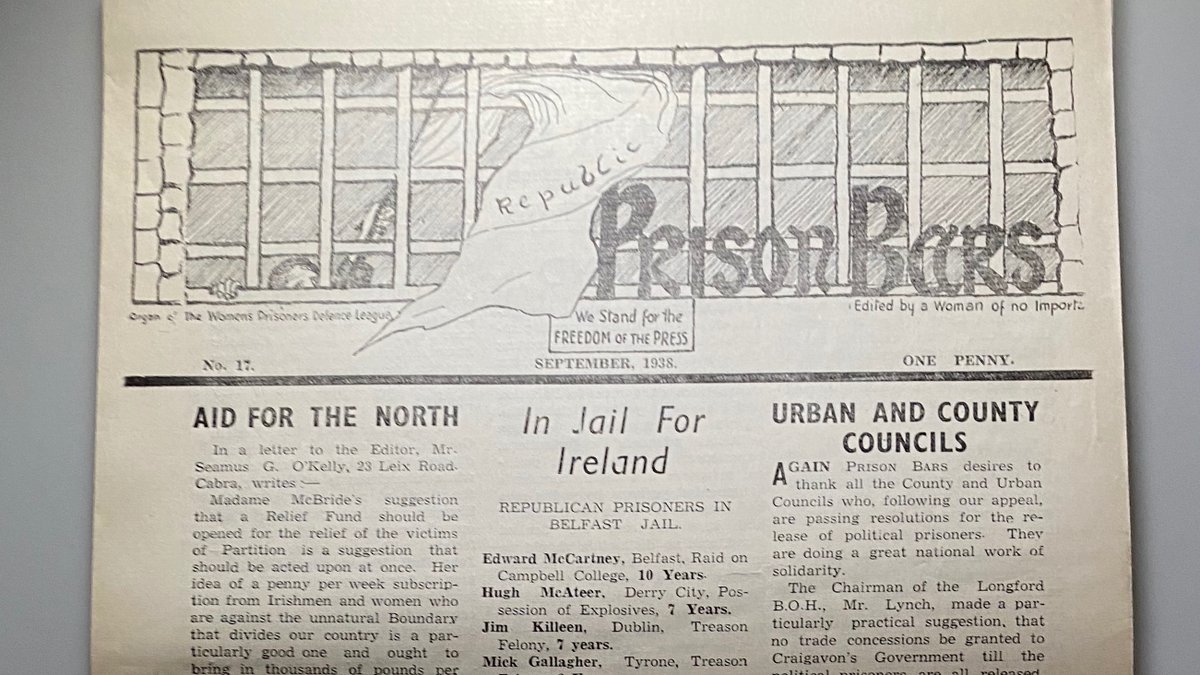 In the Free State years she set up the Women's Prisoners' Defence League. Her journal Prison Bars drew attention to the plight of Republican prisoners. She set up industries to create employment for republican veterans. The family home was raided frequently by the state. /8