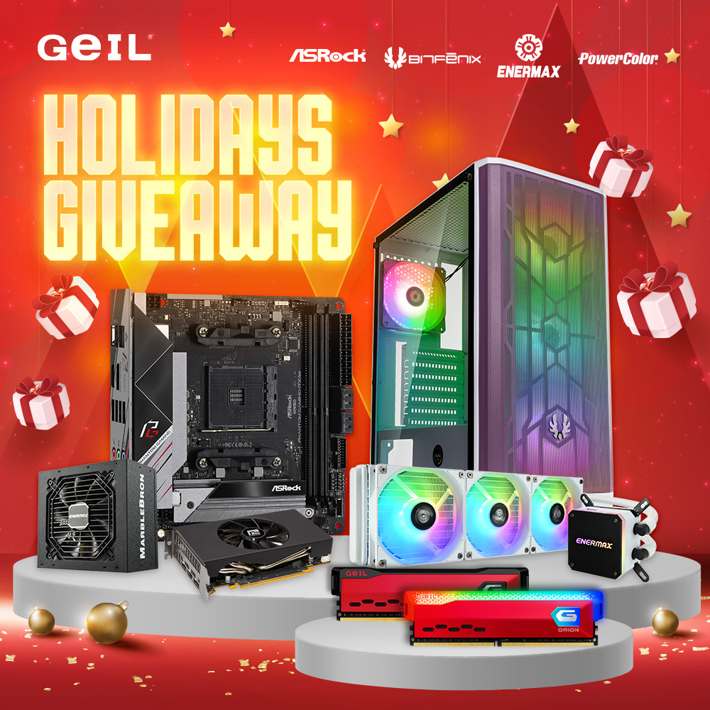 Spend the holidays by entering to win epic components for your gaming pc in the GeIL Holidays Giveaway!
This GLOBAL GIVEAWAY has prizes like the ORION RGB Memory Kit from us at GeIL, and our partners <a href="/ASRockInfo/">ASRock</a> <a href="/BitFenix/">BitFenix</a> @ENERMAXGlobal <a href="/PowerColor/">PowerColor</a>!

☃️gleam.io/o10YE/geil-202…