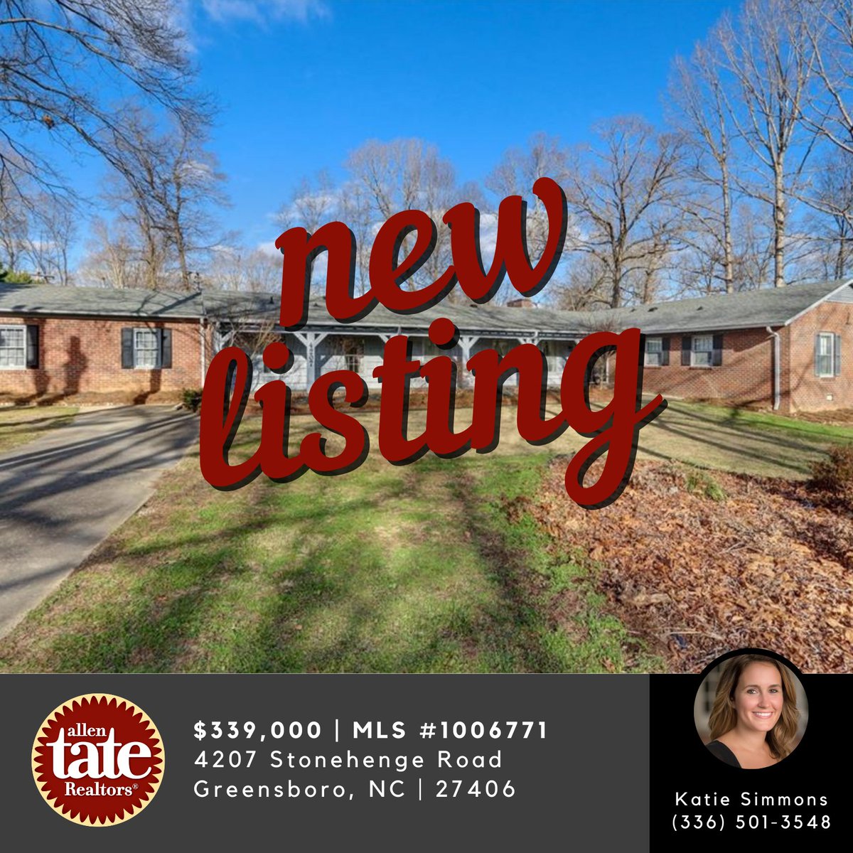 SmithMarkTeam's tweet photo. 🏡#JustListed 🏡 at 4207 Stonehenge Road in Greensboro, NC. Here is your opportunity in sought after Southeast Guilford! For more pics and info --https://t.co/Lnpl572oyM

#TriadRealEstate #HomeForSale #AllenTateSummerfield #SmithMarketingTeam #NewConstructionSpecialist #WeAreHome https://t.co/El9XwuUvcM