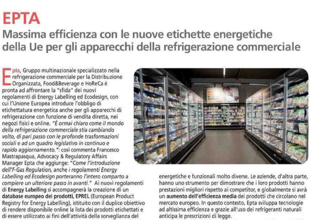 Epta_Group's tweet photo. #Eptapressreview leggi l’intervento di Mastrapasqua di #Epta a @largoconsumo su #EnergyLabelling &amp; #EcoDesign. Ulteriori passi avanti verso un’#Europa climaticamente neutra, permetteranno di ottenere un risparmio di oltre 48TWh nel 2030: https://t.co/YFpO0EN0Af https://t.co/TxEvesahAu