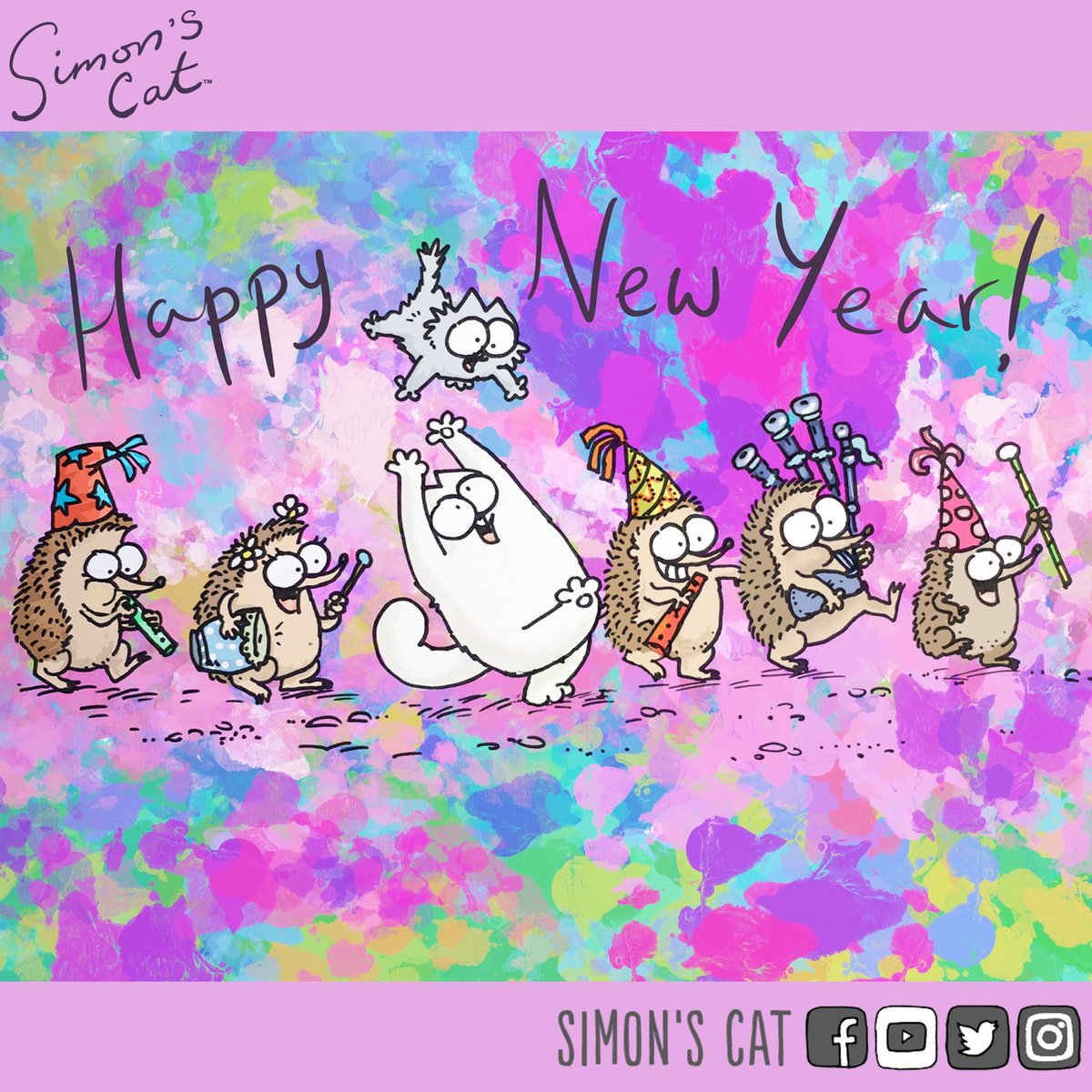 SimonsCat's tweet photo. Happy New Year. 💜 https://t.co/CfDpHh27VP