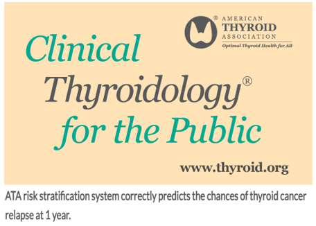 AmThyroidAssn's tweet photo. Does the ATA stratification system predict the chances of #thyroidcancer relapse?
https://t.co/bbM88GeJ6l
#CTFP #AmericanThyroidAssociation #ATAthyroid2020 https://t.co/KeTgRF5Glf