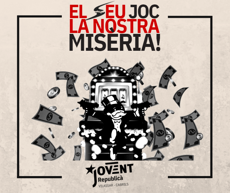 joventvc's tweet photo. 💰EL SEU JOC, LA NOSTRA MISÈRIA💰

💬Comença el #PleVilassar de desmbre. El Jovent Republicà, a través del grup municipal d'@ARAvilassar  presentem una moció en contra de les cases d'apostes i l'addicció al joc.

📽️Podeu seguir el ple via YouTube: https://t.co/Xam1AjUQnW https://t.co/rkqY2FXEkH