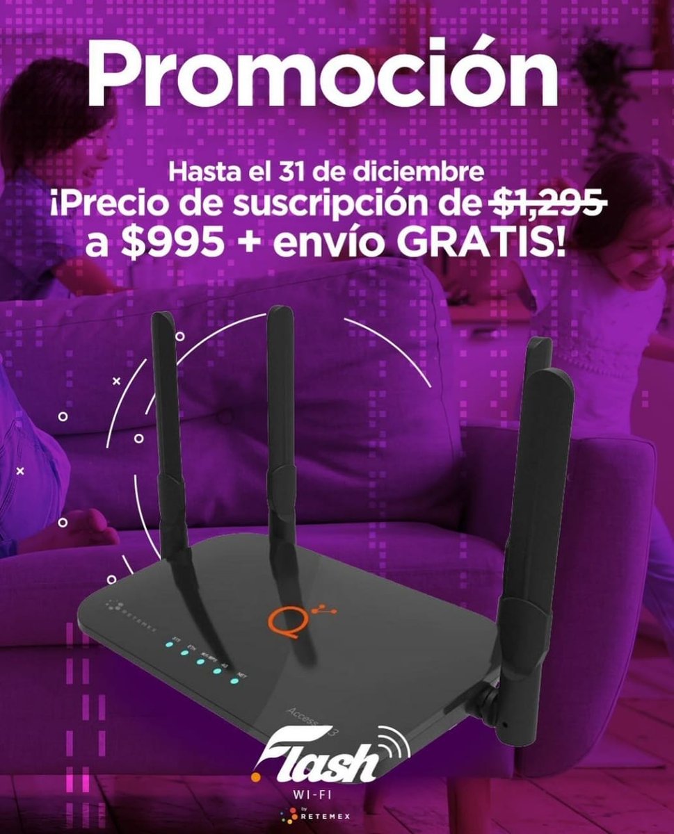 rolandomera's tweet photo. RT @GeekStoreMx: Promoción de diciembre: Inscripción a #FlashWiFi por solo $995.
📍 Sin plazos forzosos
📍 Sin línea telefónica
📍 En prepago
Ponte en contacto al what's 551893 2685 📨 o con @geekstoremx por DM 📩 https://t.co/vEfZykG0AH