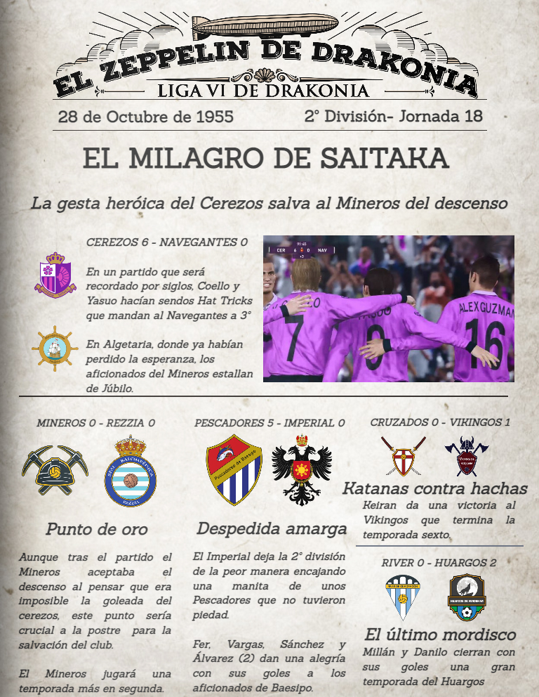 Drakonia_Liga's tweet photo. EL ZEPPELIN DE DRAKONIA
Jornada 18 - Segunda División https://t.co/OAQSAQ8kkS
