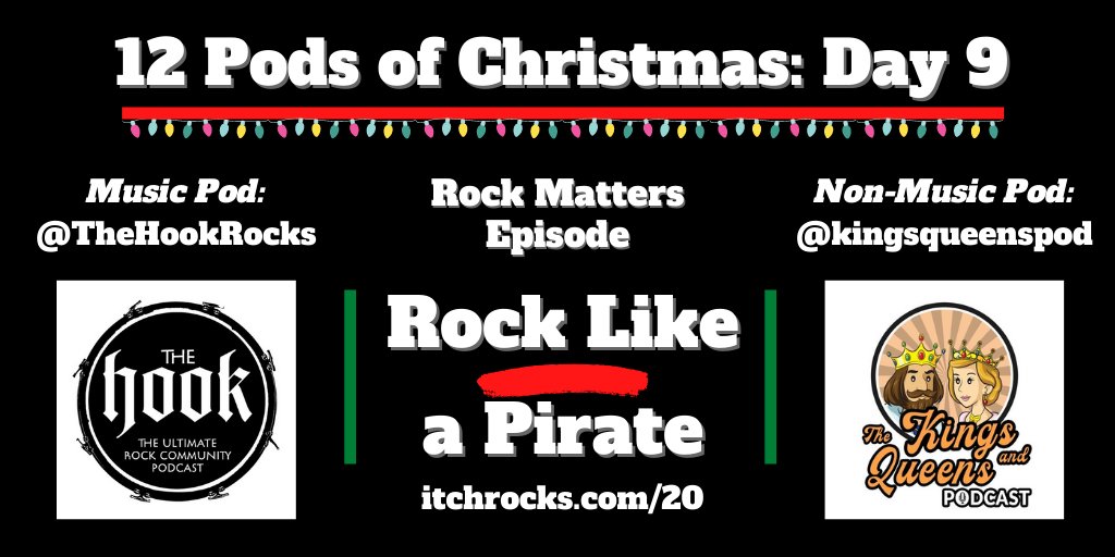 Arrgh! Day 9 has a theme! First, enjoy our fun episode on @alestormband and #piratemetal. Then sail over to @TheHookRocks, where your crew can get new hands. And if you still feel adventurous, try @kingsqueenspod, who are probably not fond of #pirates.

👉itchrocks.com/20
