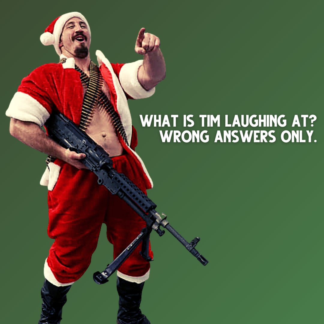 SDResponse's tweet photo. Wrong answers only. Go.
#SheepdogResponse #TacticalSanta https://t.co/i0Vv6vIrSU