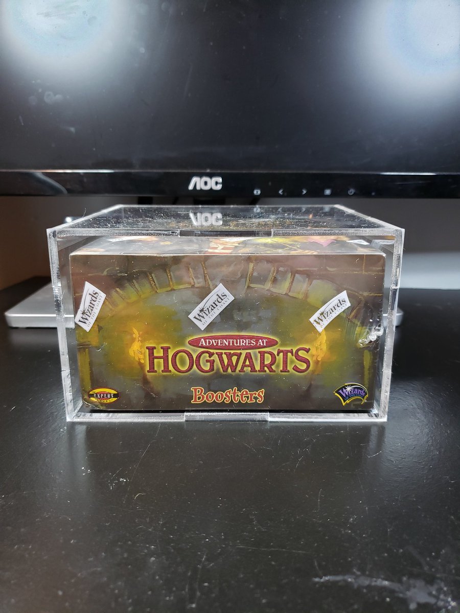 CollectorRen's tweet photo. Another beauty still sealed! Adventure At Hogwarts. 
*
*
*
*
*
#HarryPotter #Potter #HarryPotterTCG #HarryPotterCards #TCG #TradingCardGame #Vintage #VintageCards #AdventureAtHogwarts #AAH #Hogwarts #Gryffindor #Ravenclaw #Slytherin #Hufflepuff #BoosterBox #Sealed https://t.co/fQBzQZWui1