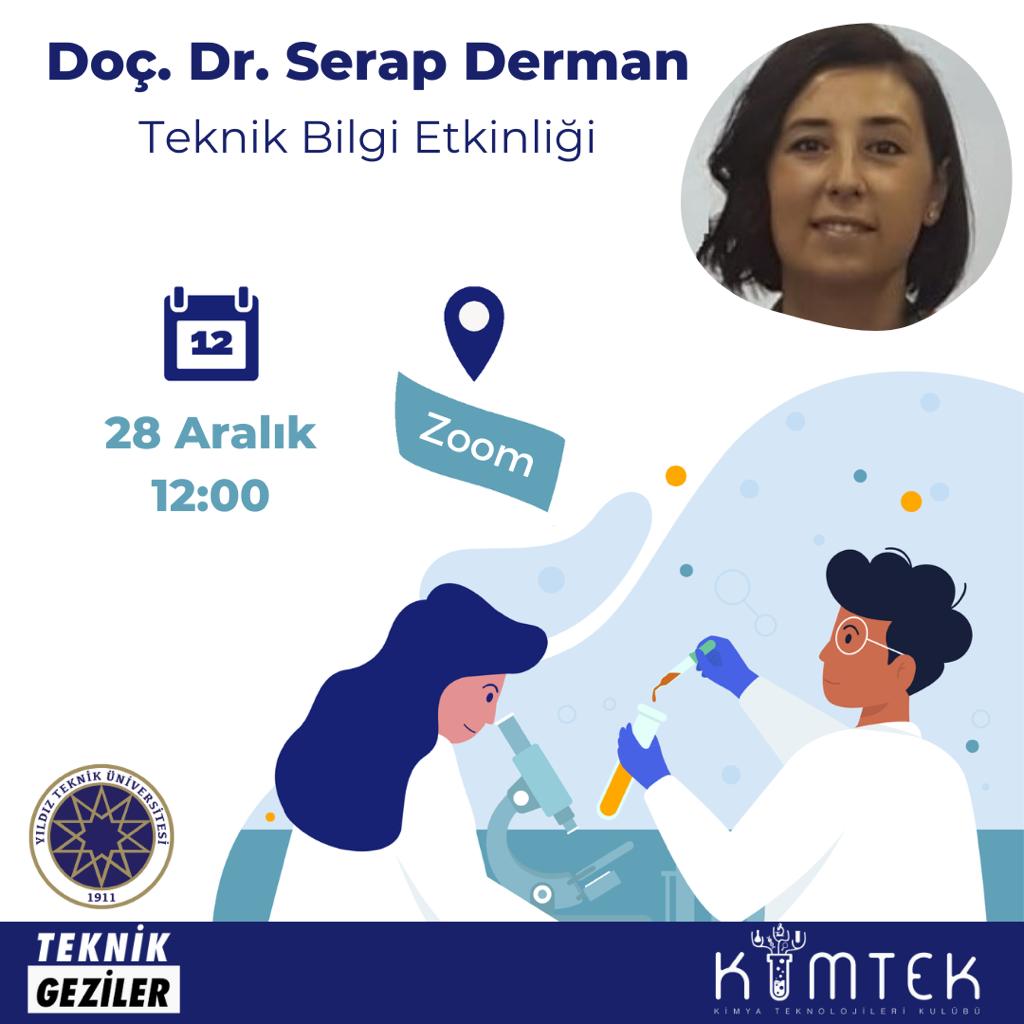 KİMTEK olarak gerçekleştireceğimiz ikinci Teknik Bilgi Etkinliğimiz ile karşınızdayız! 
Bu seferki konuğumuz adını sıklıkla duyduğumuz Doç. Dr. Serap Derman.
Hocamız bize deneyimleri, çalışmaları ve laboratuvar cihazları hakkında bilgi verecek. 
Başvuru linki bio'da