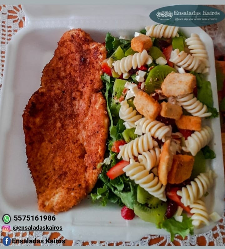 Ensaladaskairos's tweet photo. Pechugas asadas o empanizadas con ensaladas especiales + pasta 

Servicio a domicilio colonia guerrero y tlatelolco 🥗🚴‍♀️
#ConsumeLocal #colores #ensaladas #healthy #ganalealacrisis #cuidandotuaalud #nutritivo
@LaGuerreroDF  @TlatelolcoUnido  @telediario https://t.co/pvzku5yL6i
