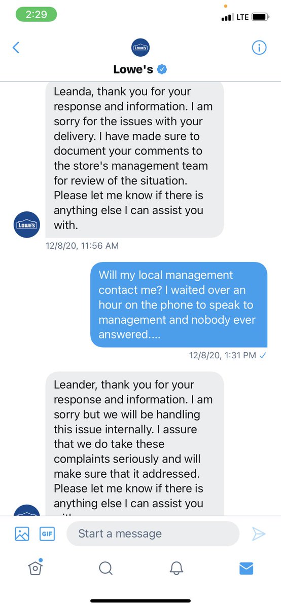 leandalinweimer's tweet photo. @Lowes first, you send a high employee to deliver my appliances. You “assure” me everything will be handled, with no communication or call from ANYONE. Then I waste an hour on the phone today to remove a faulty charge off my credit card. I will never purchase thru you again. https://t.co/0yefP2vwTe