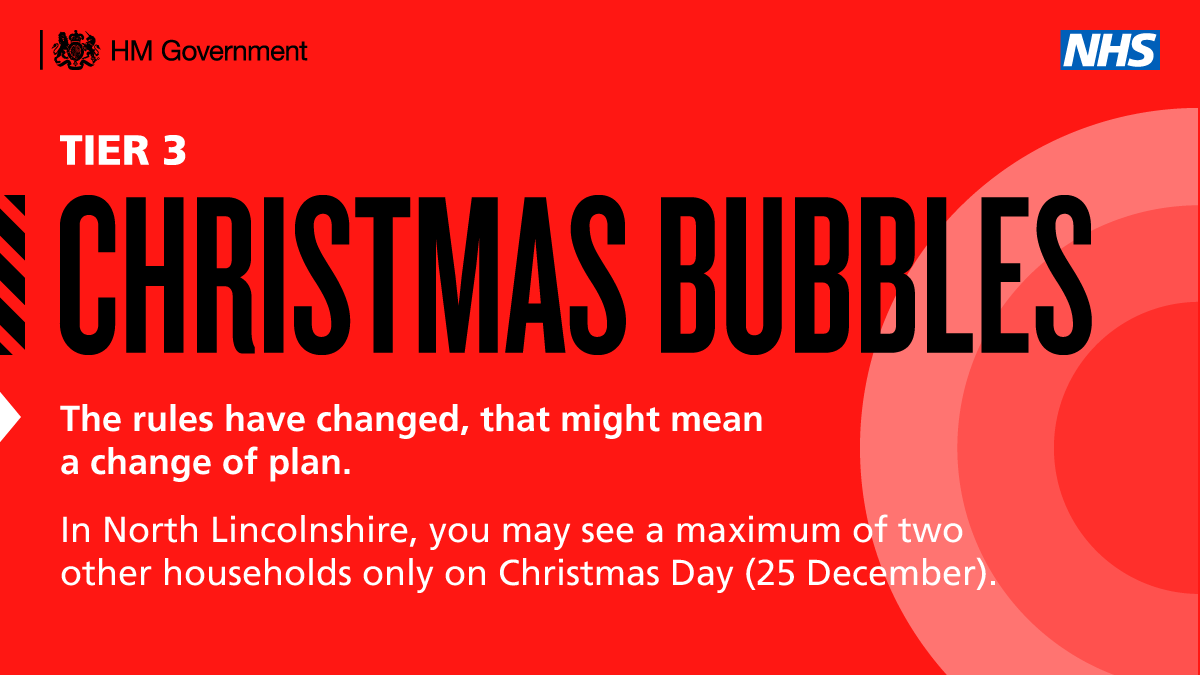 To keep people safe and well this Christmas, it's important be aware of and follow the new Christmas bubble rules. For more information go to northlincs.gov.uk/christmasbubbl….